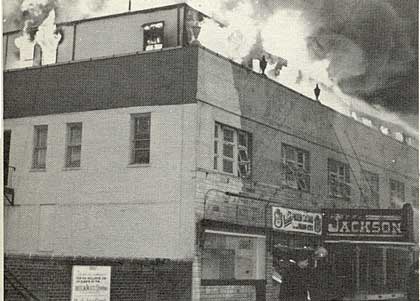 Jackson Hotel burning